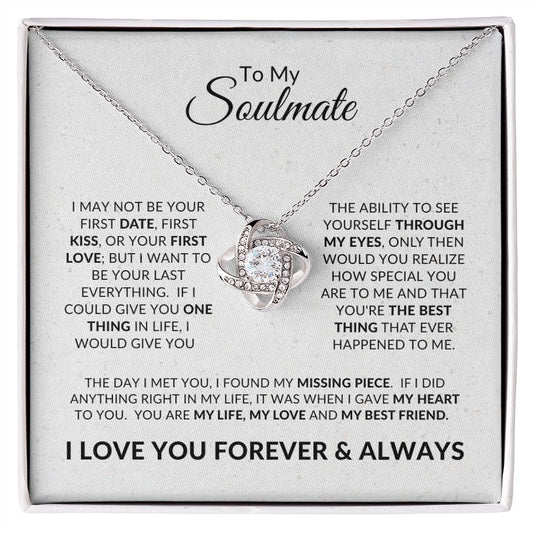 To My Soulmate Necklace I Love You Forever