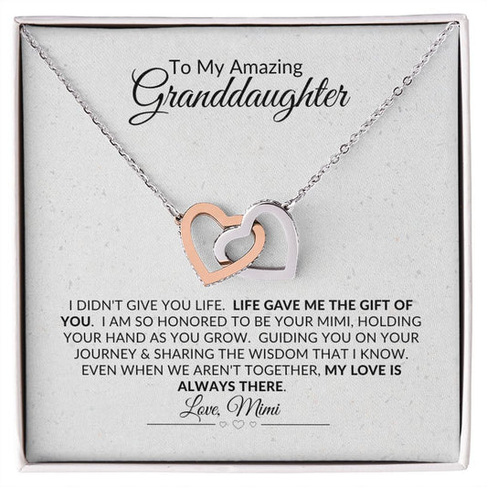 To Granddaughter From Mimi | Interlocking Hearts
