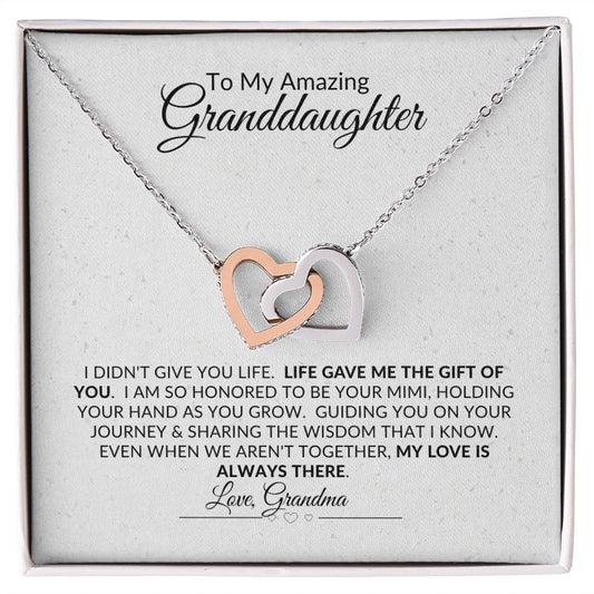 To Granddaughter From Grandma | Interlocking Hearts