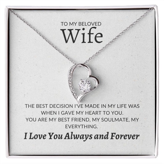 Forever Love Necklace | To My Beloved Wife Soulmate Love You Always