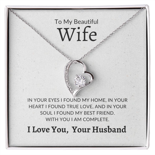 Forever Love Necklace | To My Beautiful Wife Soulmate Love, From Your Husband